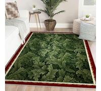 Via Vela Green Entryway Rug 180x270cm Boho Bedroom Rugs Washable Non Slip Retro Plant Leaf Pattern Rugs for Indoor Kitchen Classroom Bathroom Office College Dorm Carpet Classic Botanical Rug