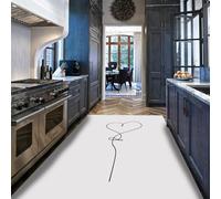 Via Vela Minimalist Rugs 180x270cm for Kitchen Single Line Heart Pattern Rugs Machine Washable Non Slip Thin Foldable Carpet Stain Resistant Low Pile Large Floor Mat Modernist Home Decor Entryway Rug