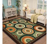 Via Vela Modern Abstract 80x150cm Rugs Geometric Pattern Rug Concentric Circles Swirl Pattern Non Slip Rug Washable Foldable Rugs Low Pile Lightweight Floor Carpet for Living Room Bedroom Classroom