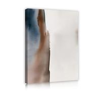 Via Vela Modern Abstract Canvas Wall Art Navy Blue Terracotta Fluid Ink Wash Painting Minimalist Nordic Artwork for Living Room Bedroom Office Decor 30x40cm