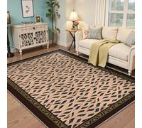 Via Vela Modern Rugs 60x120cm Machine Washable Living Room Non Slip Leaf Print Rug Bedroom Thin Foldable Rugs Home Office Large Low Pile Botanical Rug Guest Room Throw Mat Stain Resistant Carpet