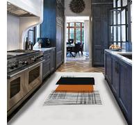 Via Vela Modern Rugs 80x150cm Abstract Burnt Orange Carpet Machine Washable Laundry Room Line Art Rug Low Pile Non Slip Entryway Throw Mat Thin Foyer Indoor Floor Rugs for Dining Room Bedroom Home