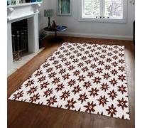 Via Vela Modern Rugs 80x150cm Brown Abstract Floral Pattern Machine Washable Rugs for Living Room Bedroom Geometric Foldable Thin Rug Vintage Big Rug Non Slip Simple Home Decor Carpet
