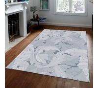 Via Vela Neutral Style Rugs Non-slip 160x200cm For Living Room Acanthus Leaf Pattern Washable Foldable Low Pile Thin Carpets for Bedroom Dining Room