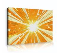 Via Vela Pop Art Explosion Wall Art Comic Style Orange Canvas Prints Abstract Starburst Framed Picture Retro Poster for Office Cafe Lounge Decor 80x120cm