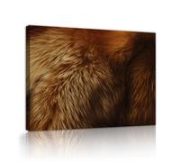 Via Vela Warm Animal Skin Canvas Wall Art Deep Brown Natural Artwork Prints Exotic Wildlife Design Poster Painting Mural for Bedroom Home Decor 80x100cm