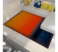 Via Vela Washable Rug Mark Rothko Burnt Orange Modern Area Rugs for Living Room Non-Slip Backing Rugs for Bedroom Kitchen Bathroom Rugs 90x180 cm