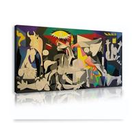 Via Vela World Famous Paintings Artwork Pablo Picasso Guernica Canvas Wall Art Gallery Wrapped Stretched Framed for Home Decor Ready To Hang 70x140cm Innerframe