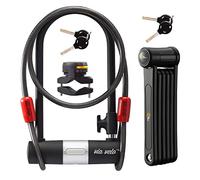 Via Velo 2 Electric Bike Bike Lock Set | Same Key System 4 Keyed Alike keys, Heavy-Duty Hard Steel | 33.5" Folding Lock | 11" Bicycle ULock | 6' Cable | for Electric Bike Fat Tire Scooter Folding Bike
