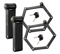 Via Velo 2 Folding Bike Lock Set | Same Key System 4 Keyed Alike Keys, Heavy Duty Hard Steel, Lightweight, Bike Lock for Electric Bike, Electric Scooter, Dirt Bike for Adults with Mounting Case