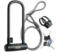 Via Velo Bike U Lock with Cable | Pro U Lock 20CrMnTi Steel Anti-Theft Lock with Bracket and 1.2m Cable and Sold Secure Gold Approval for Road, Mountain, Electric, Folding Bikes and Electric Scooters