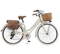 Via Veneto by Canellini Bike City Bike CTB Citybike Vintage Bycicle Aluminium Retro Woman Lady with Basket bags and bell ring via veneto (46, Beige)