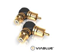 Viablue Xs Series RCA Adapter Pair 90° S Angled High-End Short - 40615