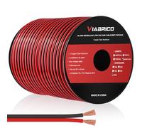 VIABRICO 16AWG 50FT Electrical Wire Cable 2 Conductors Red Black Cable Hookup LED Lighting Strips Flexible Wire Extension Cord 16 Gauge Copper Clad Aluminum Copper Wire 12V/24V DC Cable