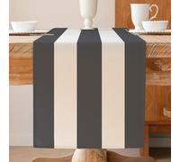 ViaElayu Modern Striped Table Runner White and Grey Table Centre Table Linen Washable Winter Spring Table Runner Modern Doilies for Bedroom 40 x 140 cm