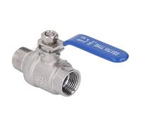 ViaGasaFamido 1/2in NPT Ball Valve, Stainless Steel 304 Heavy Duty Water Valve with Blue Handle for Water Air Oil Steam, DN15 Manual Floating Ball for Garden Pump Industrial Equipment