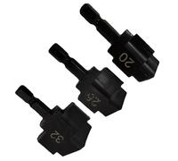 ViaGasaFamido 1/4in Pipe Reaming Drill Bits, Hex Shank HSS Drill Bits with 90 Degree Cutting 32/25/20 for PPR Plastic Products, Incisive Cutting, Accurate Engineering Design