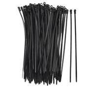 ViaGasaFamido 100 Set Black Cable Tie with Screw Mounting Holes Plastic Ties for Home Garage Organization 4.8mm Width 300mm Length