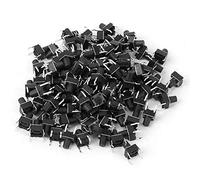 ViaGasaFamido 100pcs Momentary Tactile Push Button Switch Mini Micro Tact Switch Accessory 6 x 6 x 8mm Interrupteur Tactile Léger à Broche Plastic + Iron for Home Appliance
