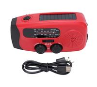 ViaGasaFamido 2000mAh Rechargeable Emergency Crank Radio Practical Weather Broadcast Receiver Home Survival Equipment with LED Flashlight