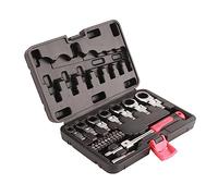 ViaGasaFamido 20Pcs Ratchet Wrench Set Interchangeable 180 Degree Rotating Flex Head Screwdriver Bit Kit with Storage Box Metric Sizes 8mm 10mm 12mm 13mm 14mm 17mm 19mm Chrome Vanadium Steel