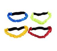 ViaGasaFamido 3 Legged Race Straps for Kids, Colorful Soft Elastic Ties, 4 Pieces Set, Fun Outdoor Games and Party Activities, Family Reunion, Carnival Relay Game Equipment