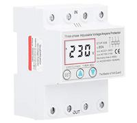 ViaGasaFamido 3 Phase 4 Wire Adjustable Voltage Protector 1 to 80A Adjustable Self Resetting Intelligent Overvoltage and Undervoltage Protector with Fault Inquiry, Voltmeter and Ammeter (80A)