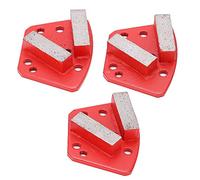 ViaGasaFamido 3Pcs Trapezoid Grinding Shoes 6 Hole Straight Teeth Diamond Grinding Blocks for Concrete Floor Polishers