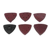 ViaGasaFamido 51PCS Detail Sanding Pads Kit 90mm Quick Load Self Adhesive Triangular Pads 6 Dust Removal Holes 3.5in Sandpaper Holder for Wood Metal Plaster