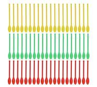 ViaGasaFamido 60PCS Laboratory Spoon Plastic Double Ended Green Red Yellow Experimental Medicine Spoon Measuring Tool Micro Lab Spatula Sampler for Laboratory Utensils