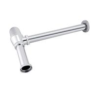 ViaGasaFamido Adjustable Height Basin Sink Bottle Trap Waste Pipe, Chrome Zinc Alloy G1-1/4 Inch Slip Inlet Drain Tube for Bathroom Kitchen Waste Drain, Package of 1pc, Easy to Install, Nice