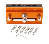 ViaGasaFamido Aluminum Alloy Self Centering Dowel Jig Kit Straight Hole Drilling Positioner with 4 Guides Holes for Positioning of Wooden Board, Opening Holes
