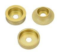 ViaGasaFamido Brazed Profile Hand Grinding Wheel for Chamfering and Edging 3Pcs Set 20mm Bore for Stone Tile
