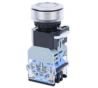 ViaGasaFamido Button Switch Blue Light Push Button Switch Engineering Plastic AC220V 30mm Installation Diameter Self Locking for Industrial Control Panels Equipment Operators (self-locking)