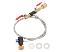 ViaGasaFamido CO2 Refill Adapter Hose, CGA320 G12 Cylinder Refill Adapter Dual Valve CO2 Refill Adapter Fill Station Connector Kit with Pressure, Grill Connectors