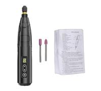 ViaGasaFamido Cordless Tool 18000 RPM Mini Engraving Pen with 6 Speed Settings and 2 Ceramic Grinding Heads for Wood Metal Plastic Carving Polishing (2 Pack Black)