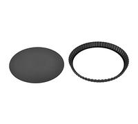 ViaGasaFamido Deep Tart Pan Quiche Pie Pan Nonstick Removable Bottom Carbon Steel Baking Dish for Home Baking Pies Quiches Cakes (Thickened 10-inch Removable Bottom Pie)