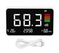 ViaGasaFamido Digital Decibel Meter, Sound Level Meter with LCD Backlight Display Real Time Noise Temperature Humidity Monitoring, 30-130dBA Range, for Home Office School Library