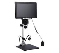 ViaGasaFamido Digital Microscope 10.1 Inch Screen 2000X Magnification 12MP Camera 32GB Storage Real Time Recording for PCB Repair Collecting Electronics Inspection (With Battery UK Plug)