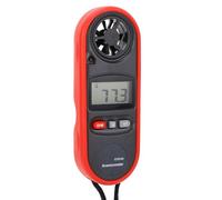 ViaGasaFamido Digital Wind Speed Meter Anemometer, Handheld Wind Indicator with Temperature Humidity Measurement LCD Backlit Display for HVAC Drone Fishing Outdoor Indoor Use