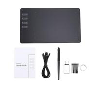 ViaGasaFamido Graphics Drawing Tablet, Professional 16384 Level Pen Tablet with 8 Shortcut Keys and 195x122mm Active Area for Digital Drawing Teaching Black 1 Pack