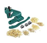 ViaGasaFamido Heavy Duty Eyelet Grommet Machine Punch Tool Kit with 3 Dies 900 Gold Grommets Manual Press for Fabric Tarps Curtains Paper Leather Projects