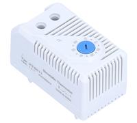 ViaGasaFamido Mechanical Thermostat Switch, Adjustable Bimetallic Temperature Controller Heater Fan Control for Electric Cabinets DIN Rail Mount ABS Light Grey 1 Pack