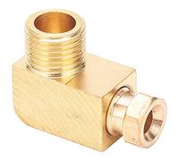 ViaGasaFamido Oil Pipe Fitting Elbow, Brass Material, Rectangular Block Connector for Oil Pipe Connection 4mm-M10x1 and 6mm-M10x1, Suitable for Nylon Copper Aluminum Tubes (PL410)