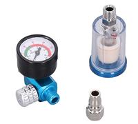 ViaGasaFamido Paint Gun Air Pressure Regulator, Transparent Filter Bowl, 140PSI Adjustable Range, 1/4in Joint Thread, Pneumatic Spray Gun Tool, Easy to Install, Real-time Monitoring