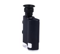ViaGasaFamido Portable Microscope, Metal Pocket Optical Microscope 200 to 240X with LED Light, Acrylic Lens Mini for Jewelry Coin Inspection Students Collectors