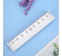 ViaGasaFamido Portable Motion Sensor Light, Silver ABS LED Induction Lamp with 8 Lights for Wardrobe and Kitchen - Auto Turn On and Off