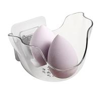 ViaGasaFamido Powder Puff Storage Rack, Portable Cosmetic Drying Stand, Transparent Makeup Organizer for Dormitory, Easy Installation and Multi-Scene Usage