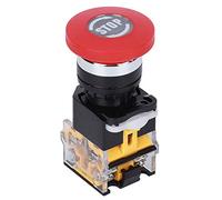 ViaGasaFamido Push Button Engineering Plastic Emergency Stop Push Switch 22mm 440V 10A 3PCs for Industrial Control Panels Machines and Equipment on Off Operation