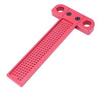ViaGasaFamido Scribing Ruler Aluminum Alloy CNC Machining Ruler, Professional Tool for Woodworking with T Type Design for Straight Lines, Efficient Marking, Anodized, Rustproof (A style red)